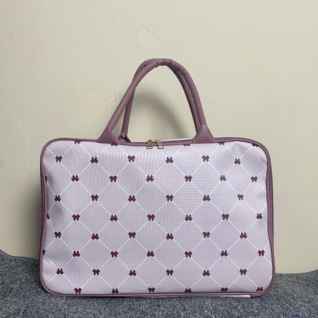 Tas Travel Tas jinjing dengan desain pita kecil tali pegangan yang nyaman