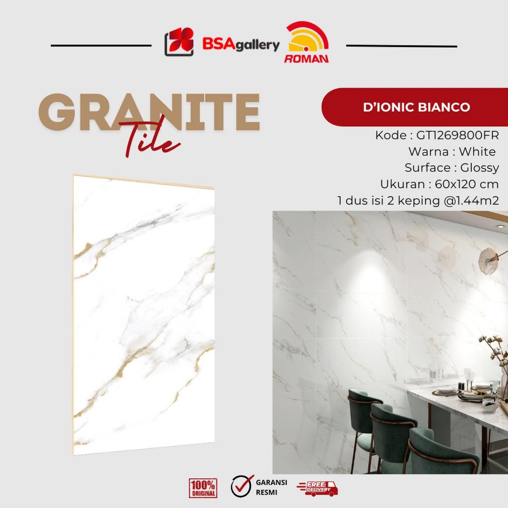 GRANITE ROMAN D'IONIC BIANCO 60X120 GRANIT GT1269800FR TILE TOP TABLE KITCHEN SINK PUTIH MARMER