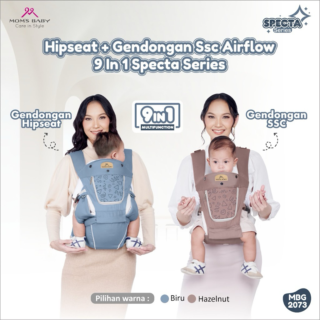 Moms Baby Gendongan Hipseat Wilona | Specta | Aurora| Cloudy | Woody | Carter | Kenzie Series