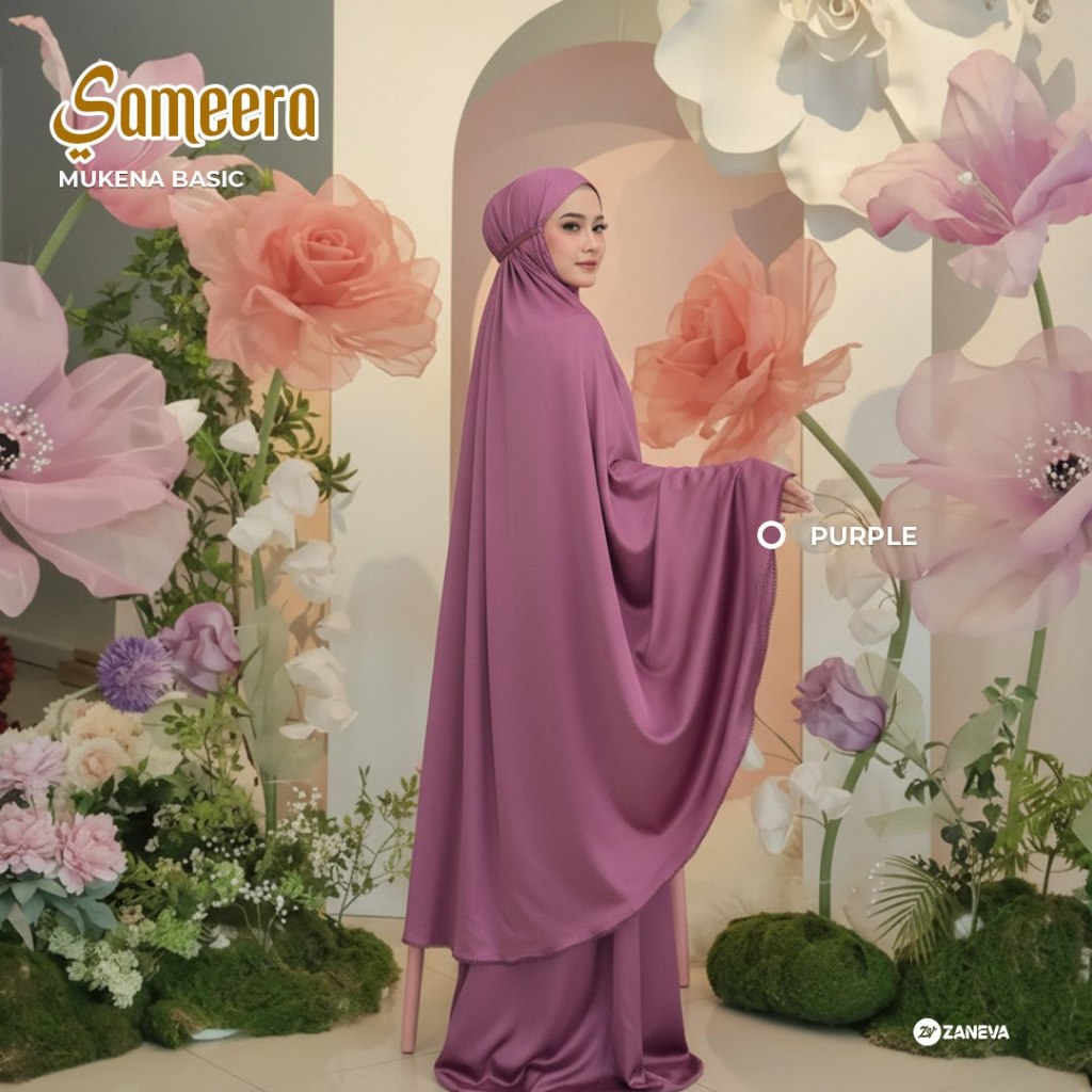 ZANEVA HIJAB - Sameera Prayer Set l Mukena Adem Anti Menerawang Bahan Silk & Pouch Elegan Hari Raya