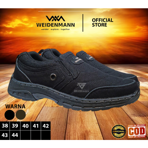 OFFICIAL Weidenman Weidenman Rider sepatu hiking slipon kanvas pria laki laki dewasa nyaman Original