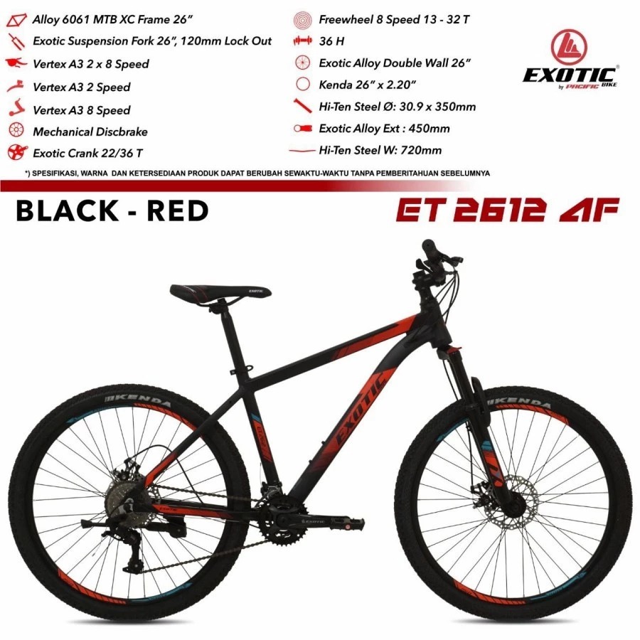 Sepeda 26 mtb 2612 af alloy exotic