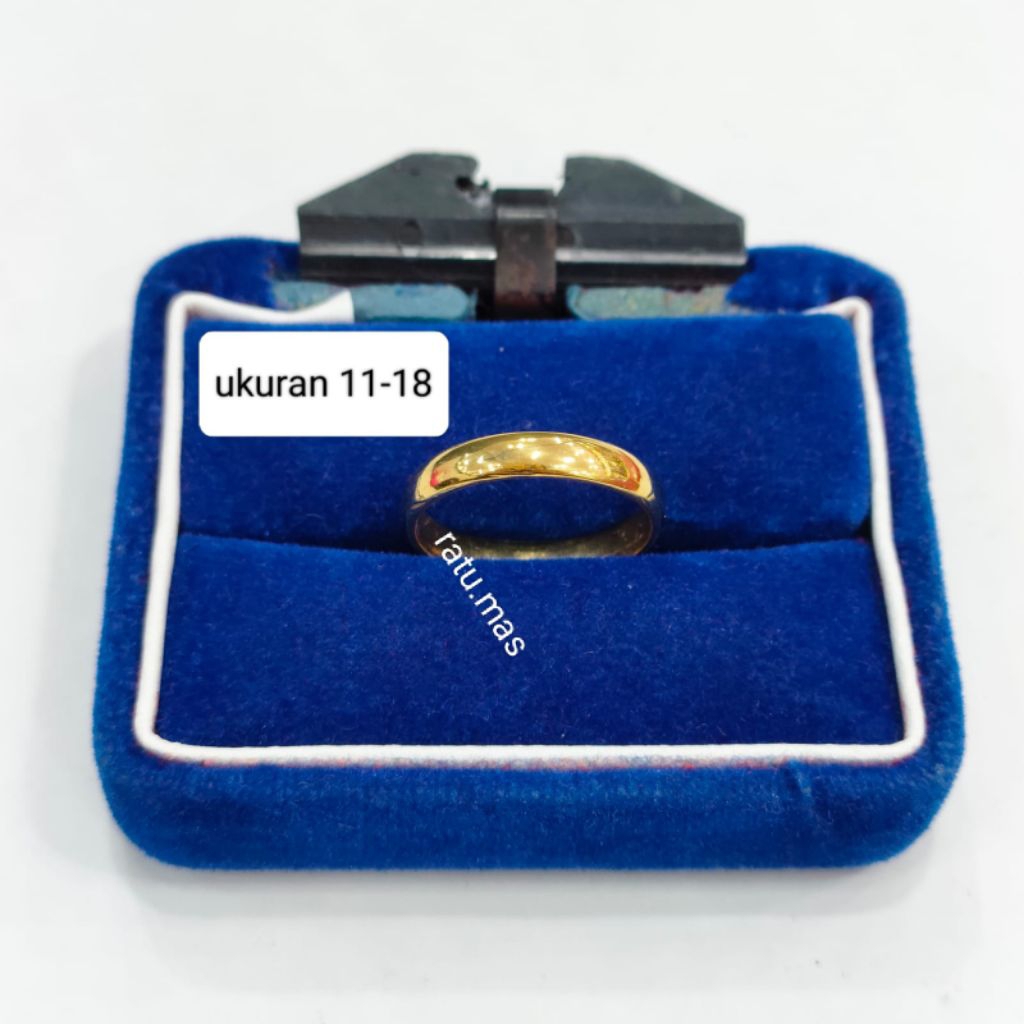 Cincin Polos Atau Cincin Kawin Perak Asli 925 Lapis Emas UNISEX