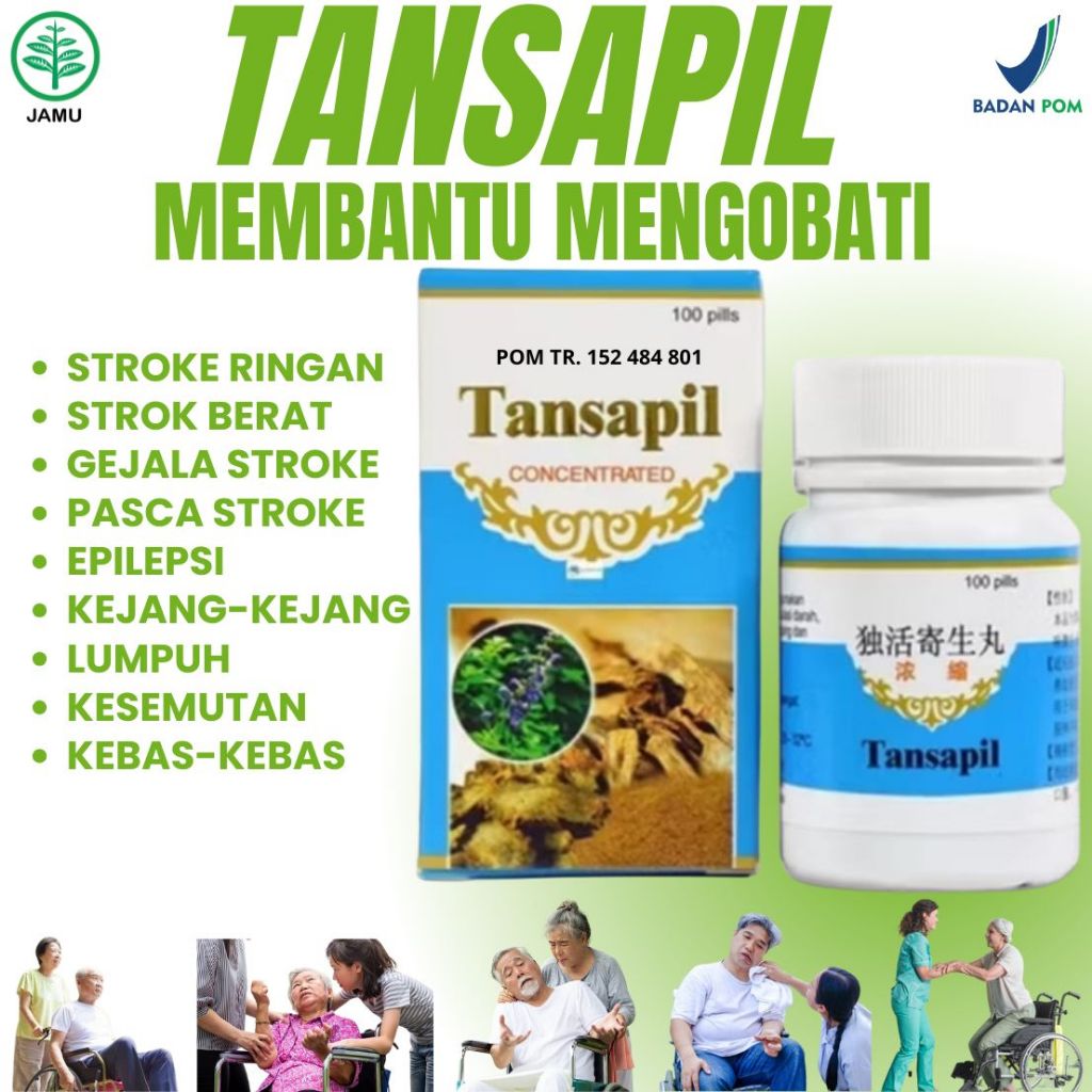 TANSAPIL Obat Herbal China 100% Asli BPOM Obat Stroke Berat & Stroke Ringan, Gejala stroke,Epilepsi 
