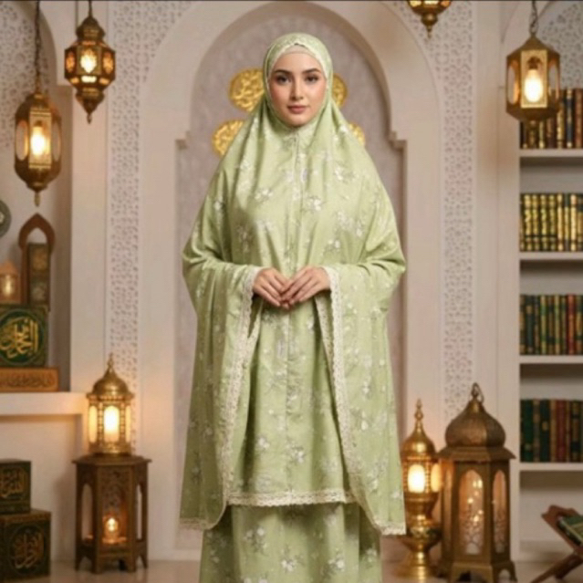 Mukena Dewasa Katun Motif Bunga