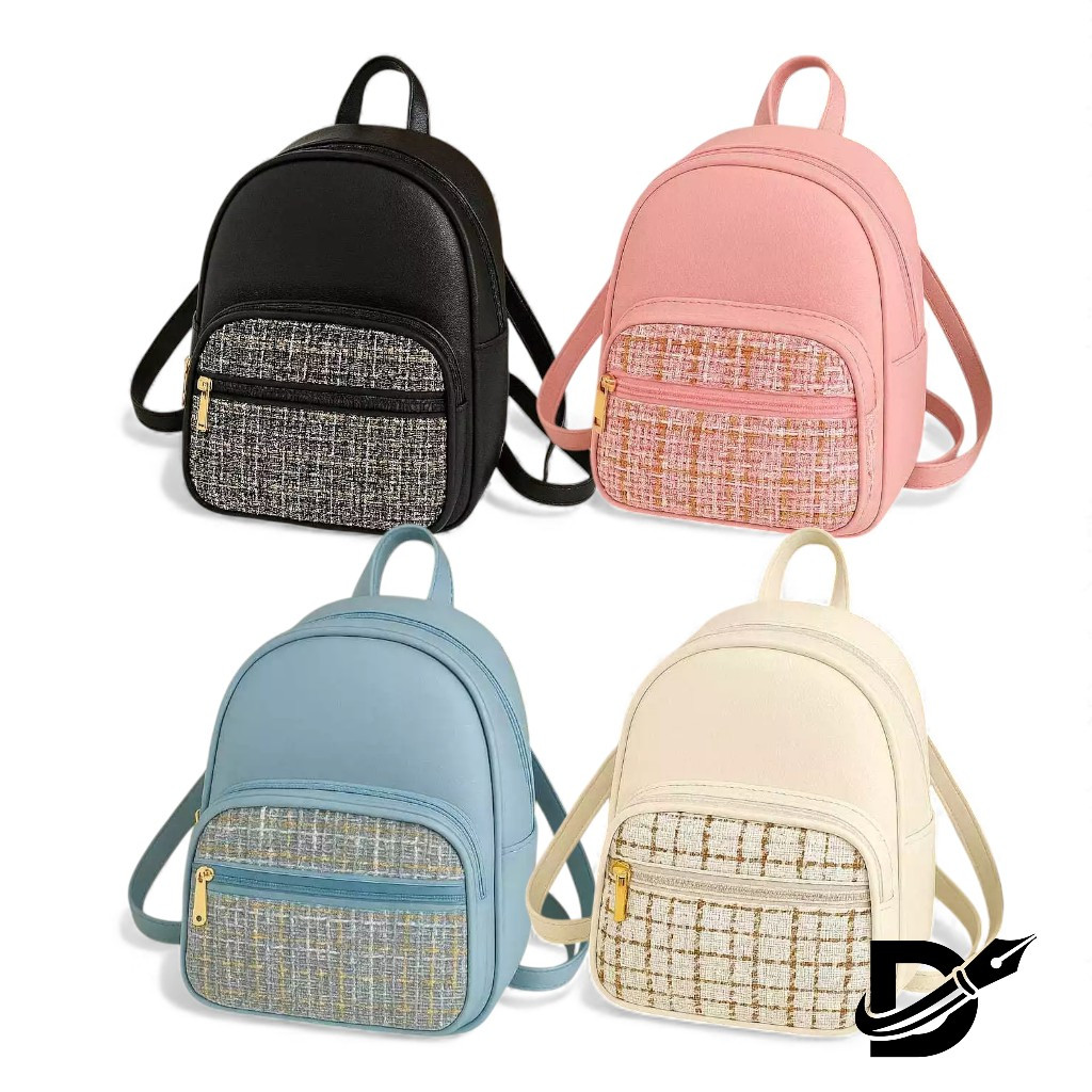 D - Best seller Tas Ransel wanita Motif/Tas gendong sekolah/Tas ransel korea mini