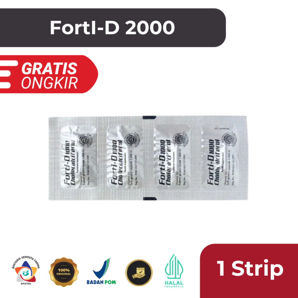 Forti-D 2000 IU Suplemen Vitamin D3 2000 IU Tablet