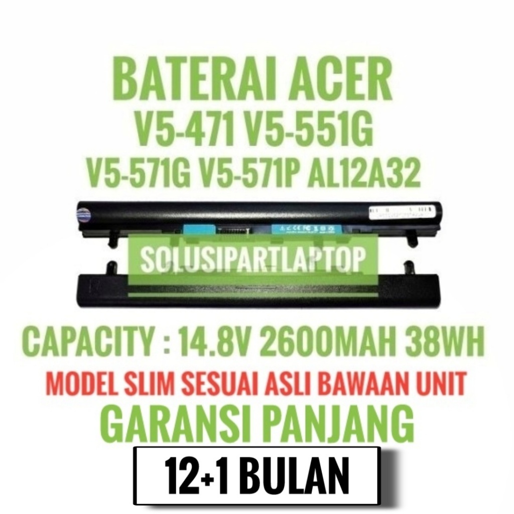Baterai Laptop Acer Aspire E1-470 E1-470G E1-472 E1-472P V5-471
