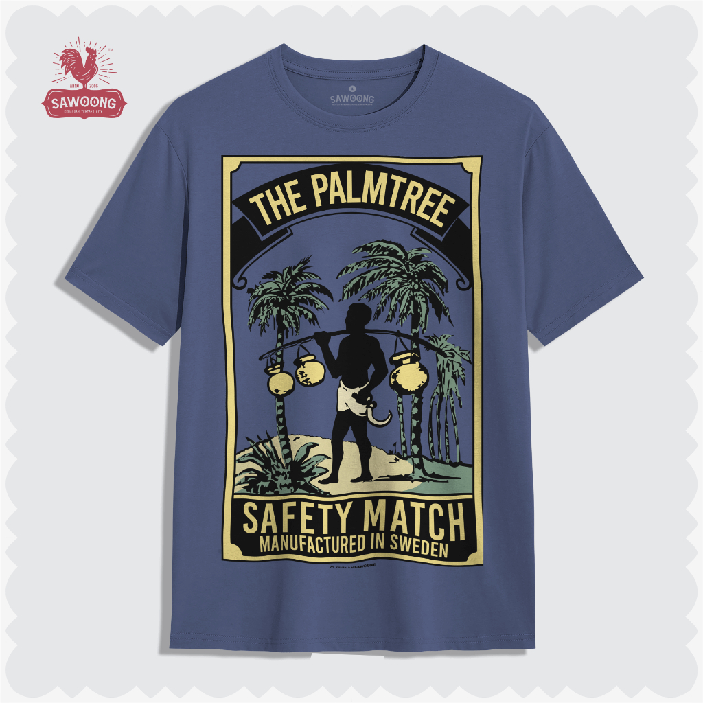 SAWOONG Kaos Vintage Retro Premium Korek Kayu T-Shirt