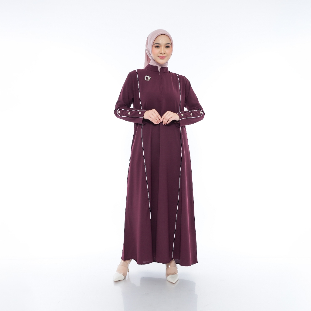 Athalia Dress Gamis Muslim Polos Wanita Anti UV