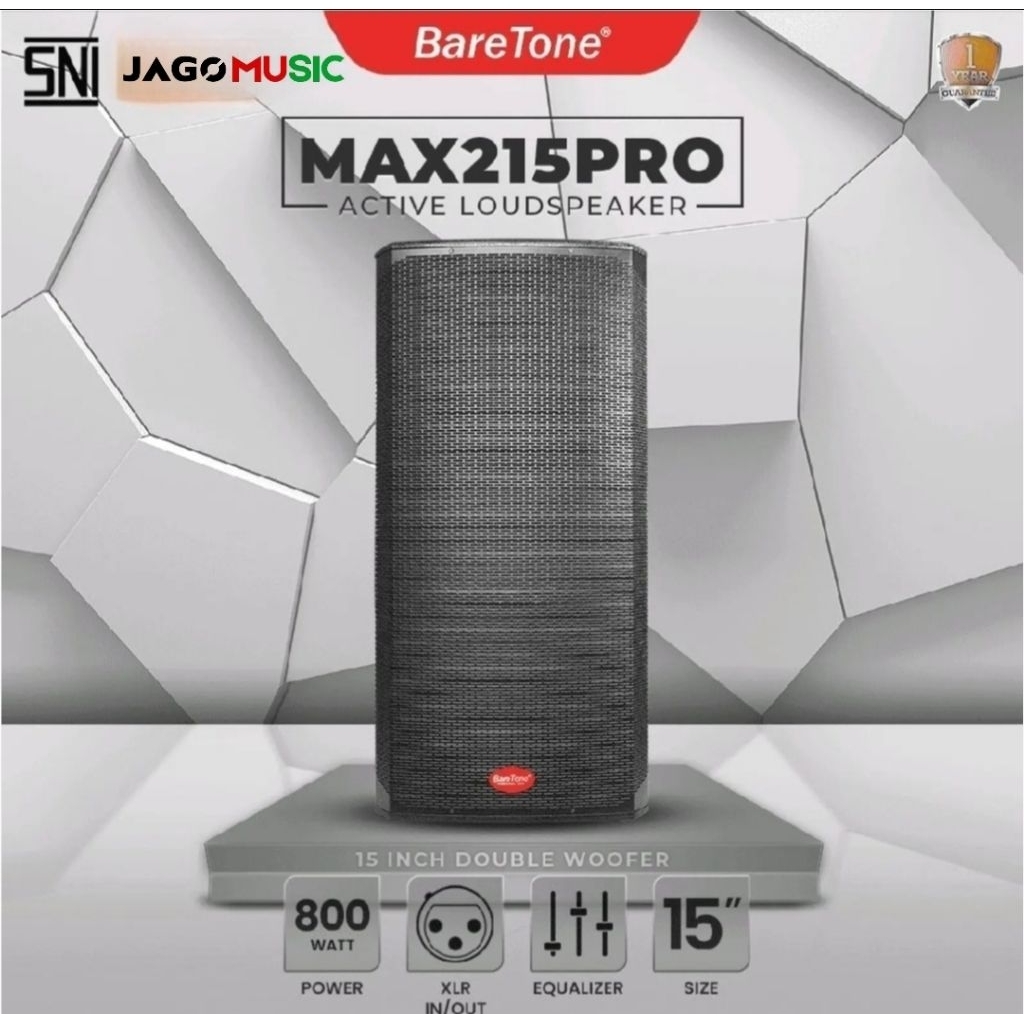 Baretone Speaker Aktif Kayu MAX215
PRO Double Woofer 15inch Speaker Baretone MAX 215PRO Perbiji