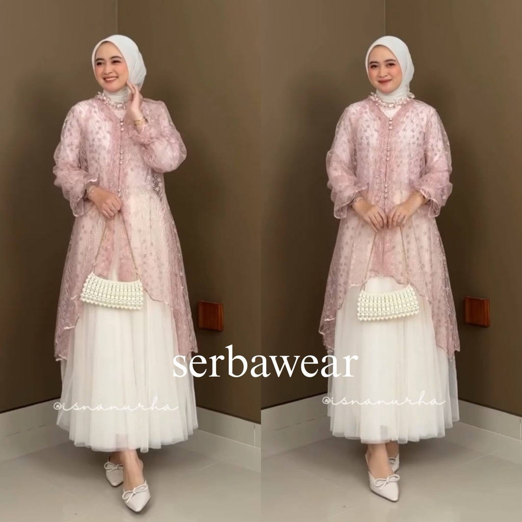 Sentosajaya_1 Fahira Outer Tunik Tille Payet Kondangan Lengan Panjang Outer Kondangan Outer Payet