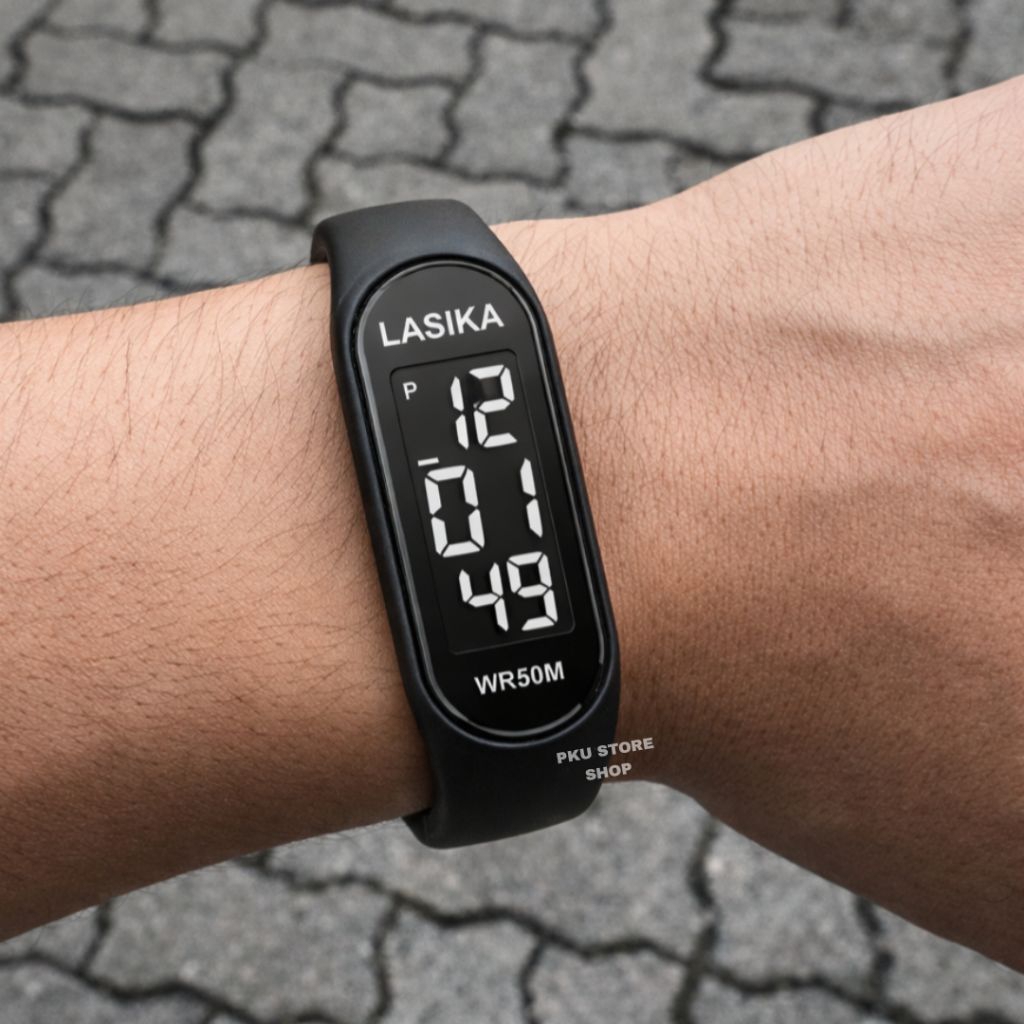 Jam Tangan Pria Wanita Digital LED LASIKA Waterproof WR50M Tali Karet - Desain Sporty Minimalis Keki