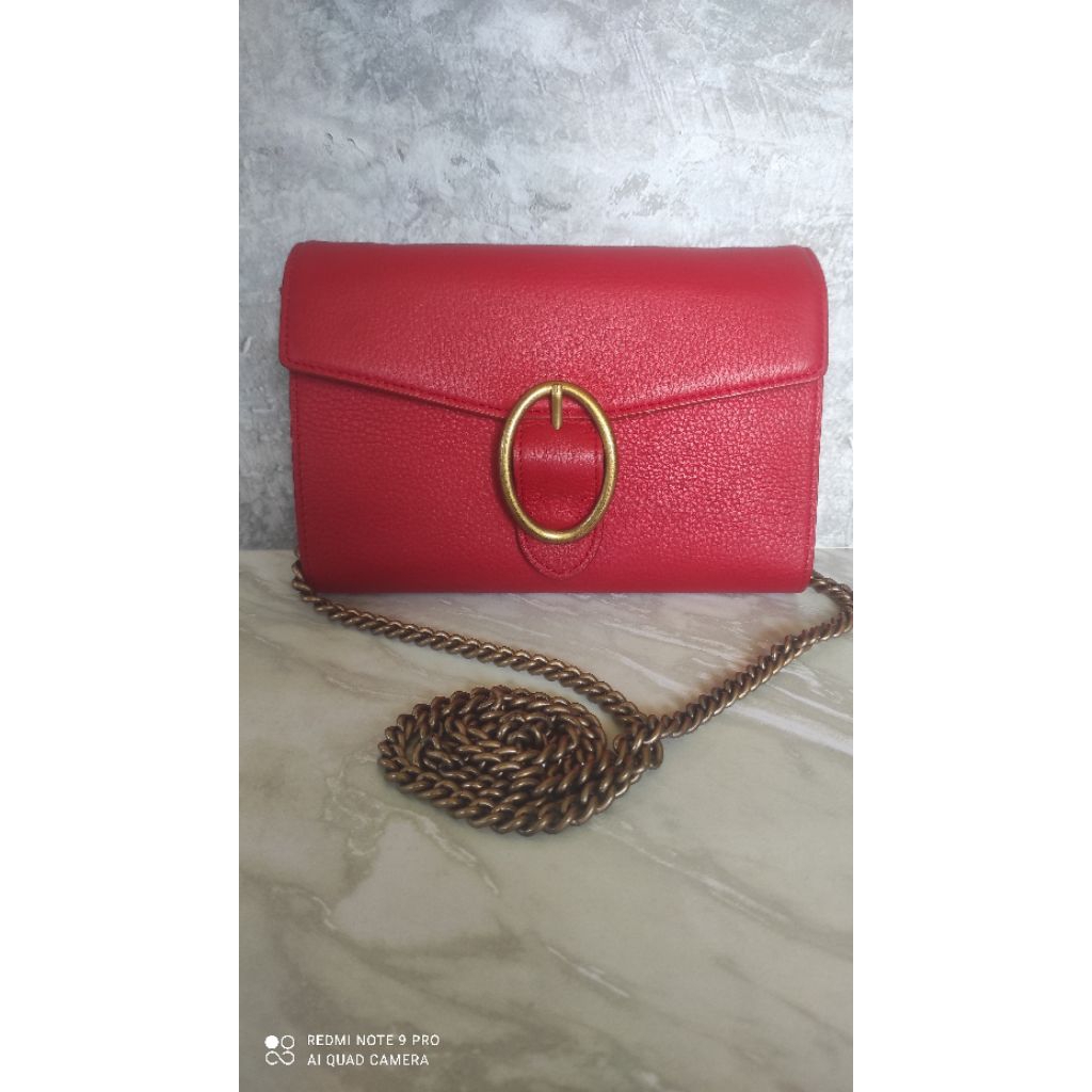 Mini slingbag rantai kulit asli sisley