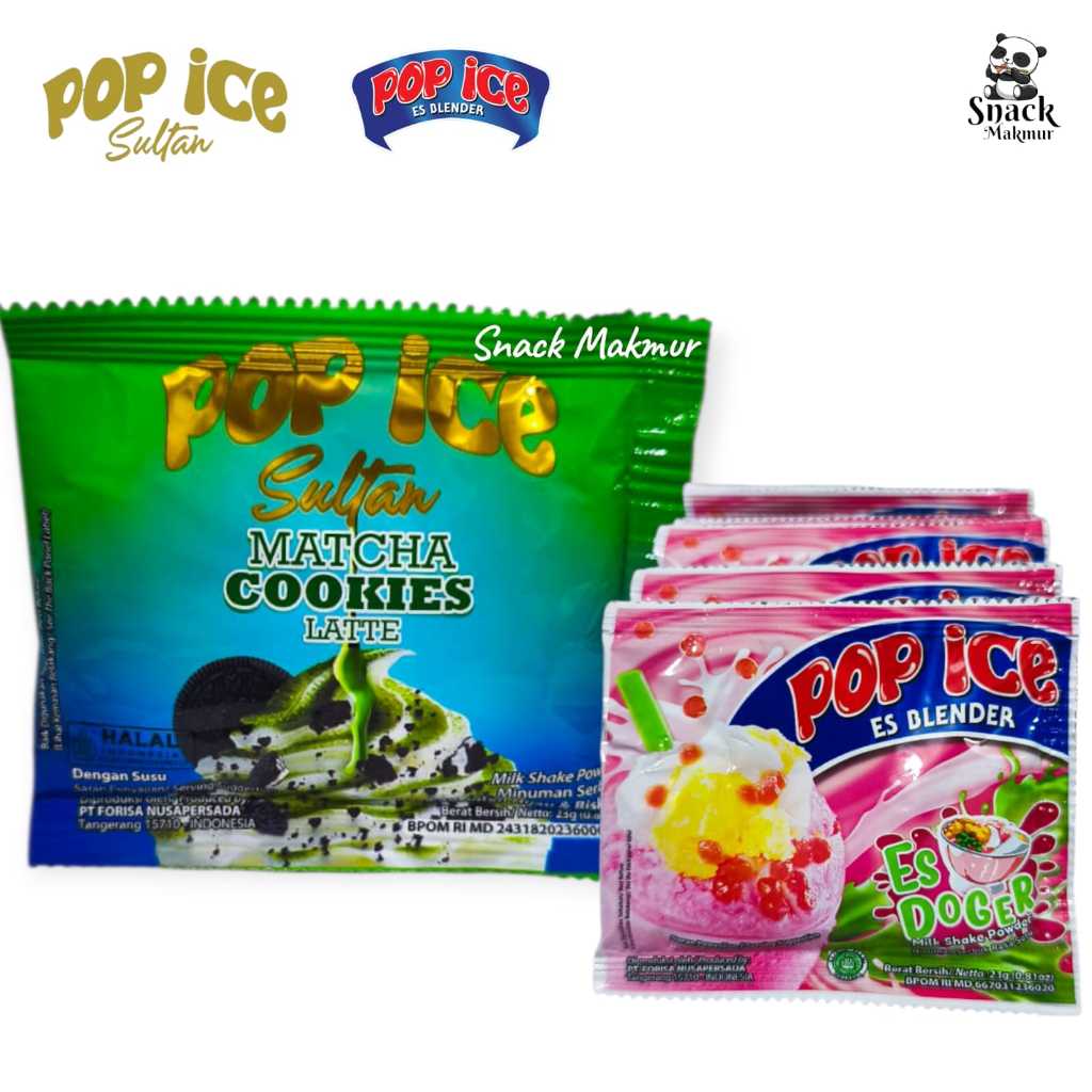 POP ICE SULTAN MATCHA COOKIES DAN POP ICE ES BLENDER RASA ES DOGER HARGA 2 VARIAN RASA