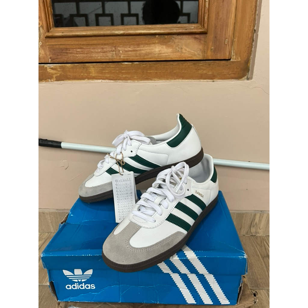 ADIDAS SAMBA WARNA PUTIH STRIPE IJO ORIGINAL