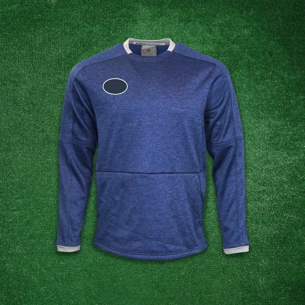 Sweater ADDS Crewneck Sweatshirt Long Sleeve Kangaroo Pocket Blue Biru Baseball Pria Men