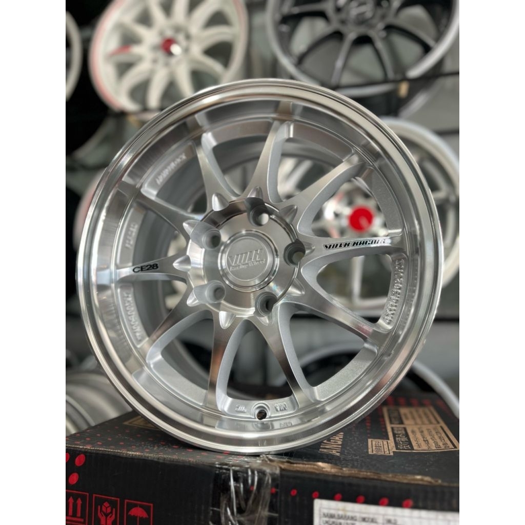 velg mobil ce28 r15 full polish pcd 5x114 kondisi baru