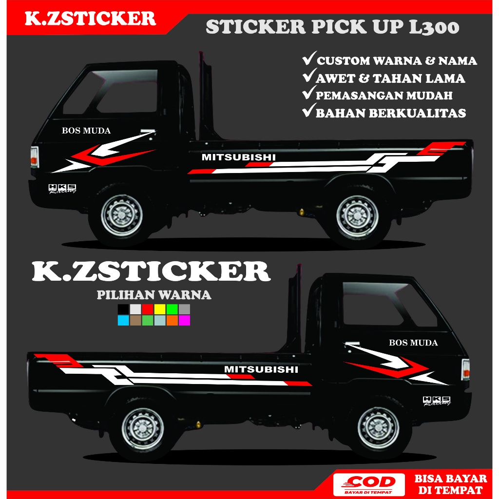 KZ cutting stiker body l300 bos muda hks racing terbaru