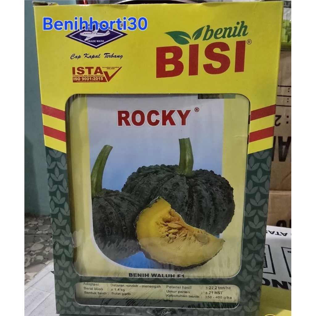 1 Kotak/10 Bungkus Benih Labu Rocky isi 5 gram