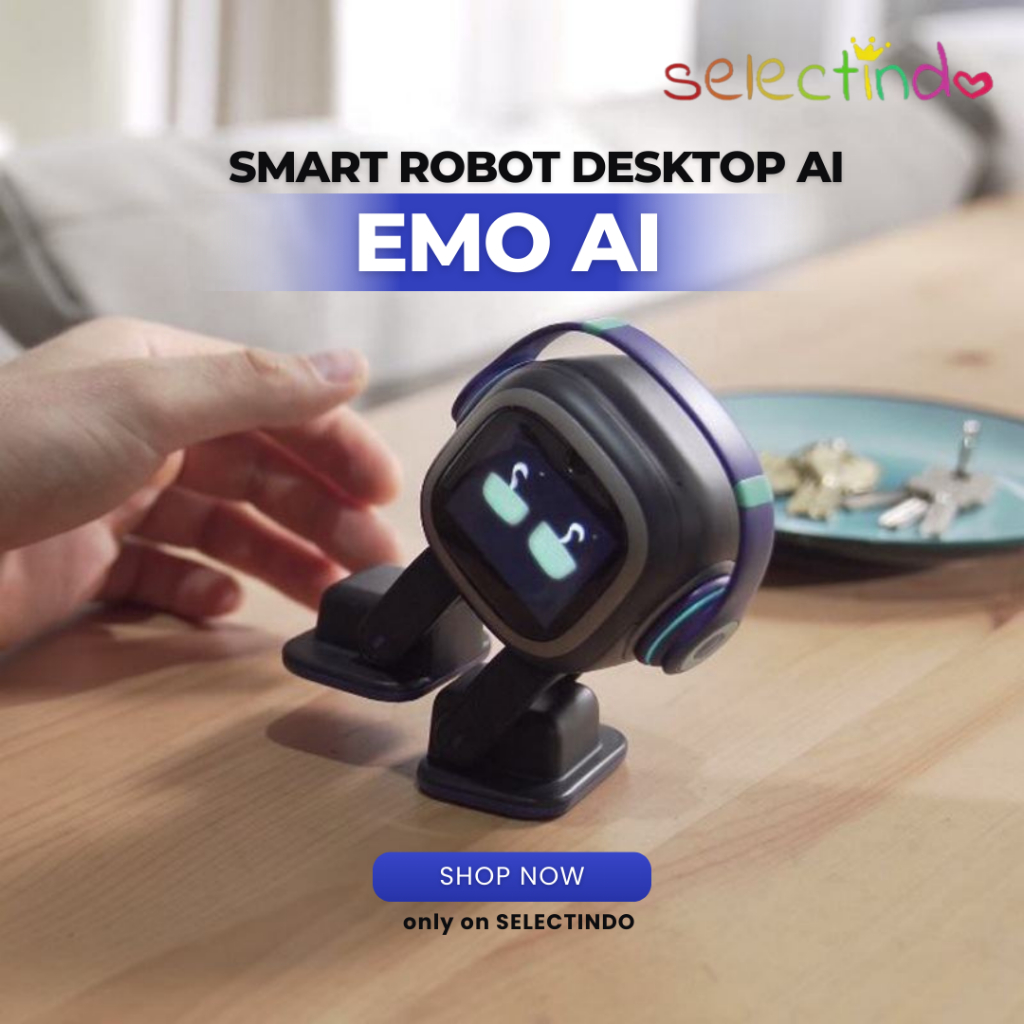 EMO AI Robot Pintar Interaktif Original | Desktop Pet AI Smart Robot |Bisa Bicara & Bergerak | Hadia