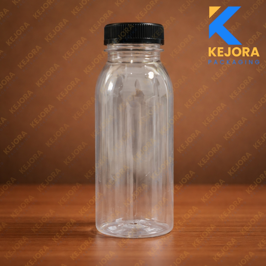 [10 Pcs] Botol Plastik Bening 100ML Tebal + Tutup Hitam / Botol Sirup Zam-Zam  Kecil