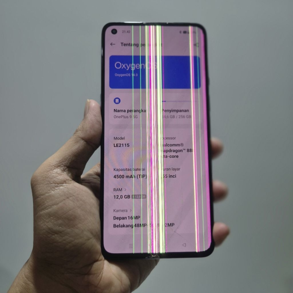 Ponsel Second Oneplus 9 5G Ram 12GB Rom 256GB SNAPDRAGON 888