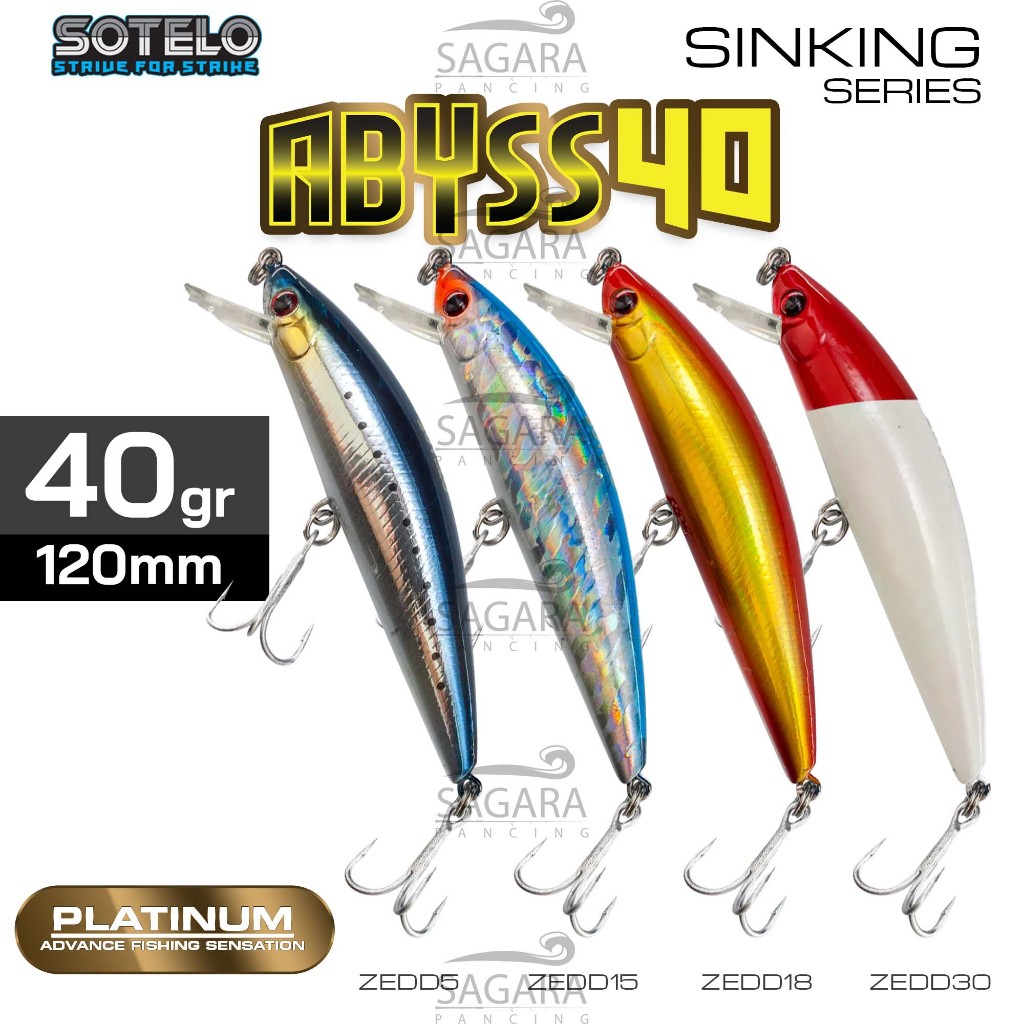 Minnow Sotelo Abyss 40 | Minnow Tenggelam | Minnow Sinking | Umpan Pancing Lure Sotelo