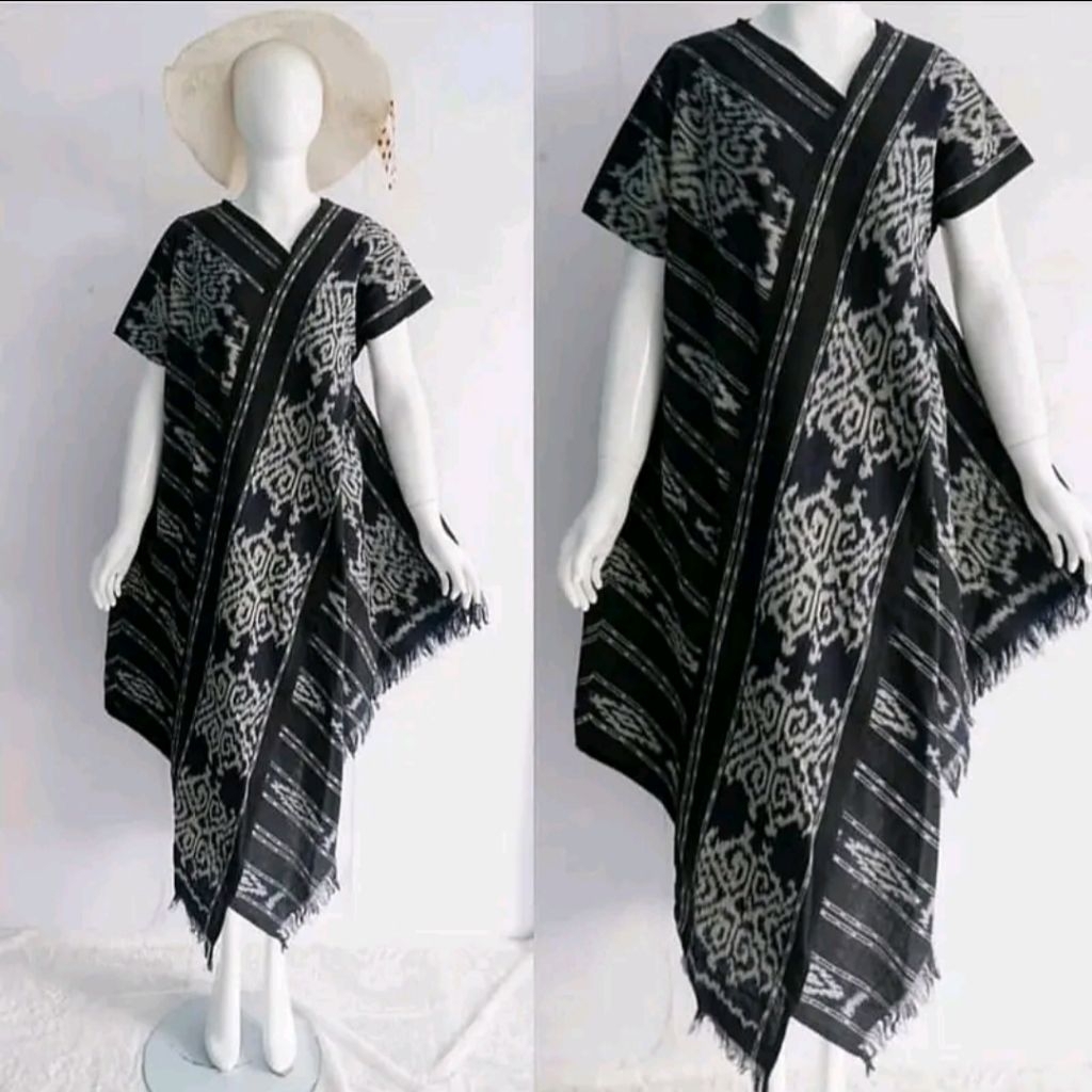dress tenun slempang - Outer Tenun Etnik Premium Wanita – Rompi Tenun Nusantara Motif Tradisional - 