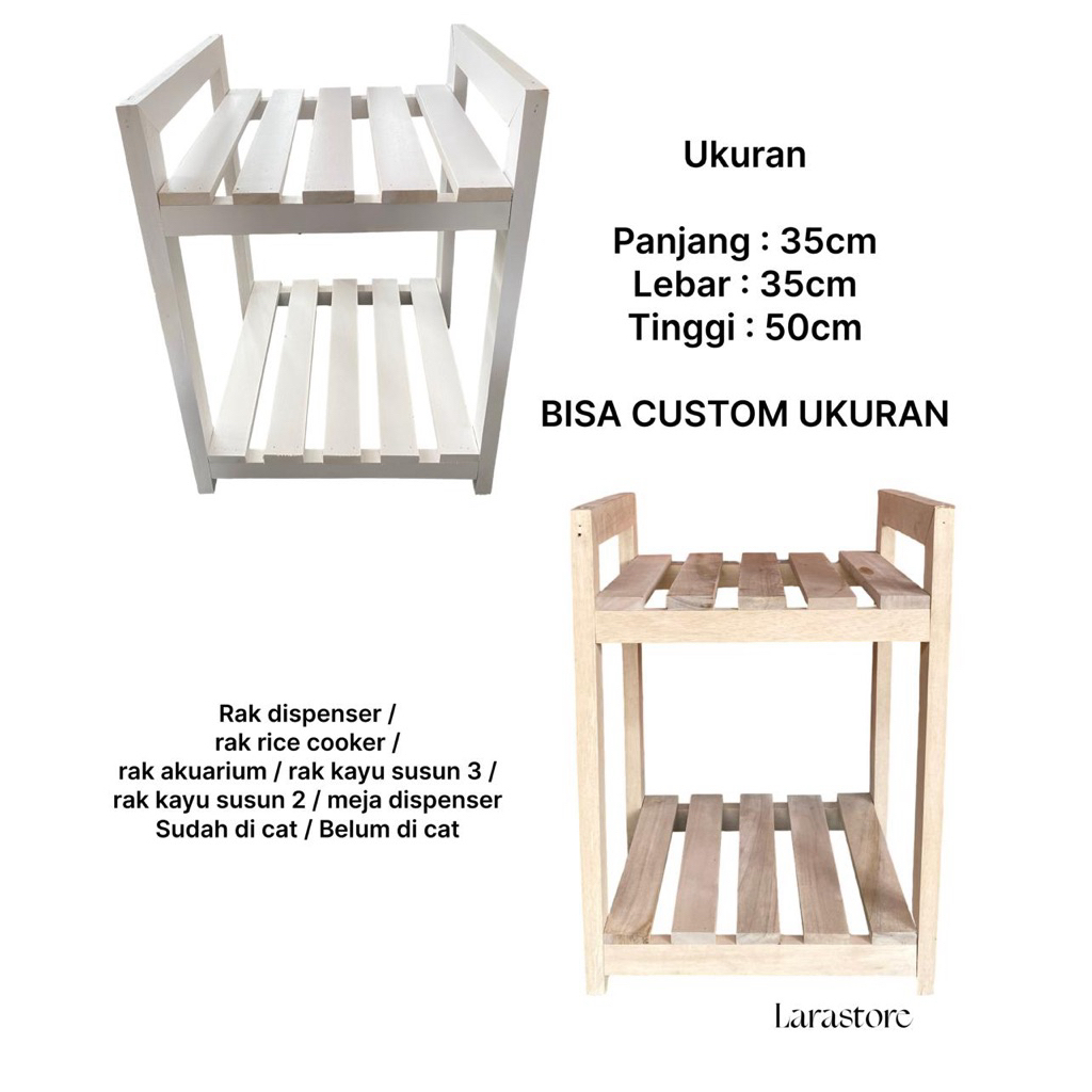 Rak Susun Kayu Minimalis Serbaguna / Rak Dispenser, Galon, Rice Cooker 3 Susun Serbaguna dari kayu s