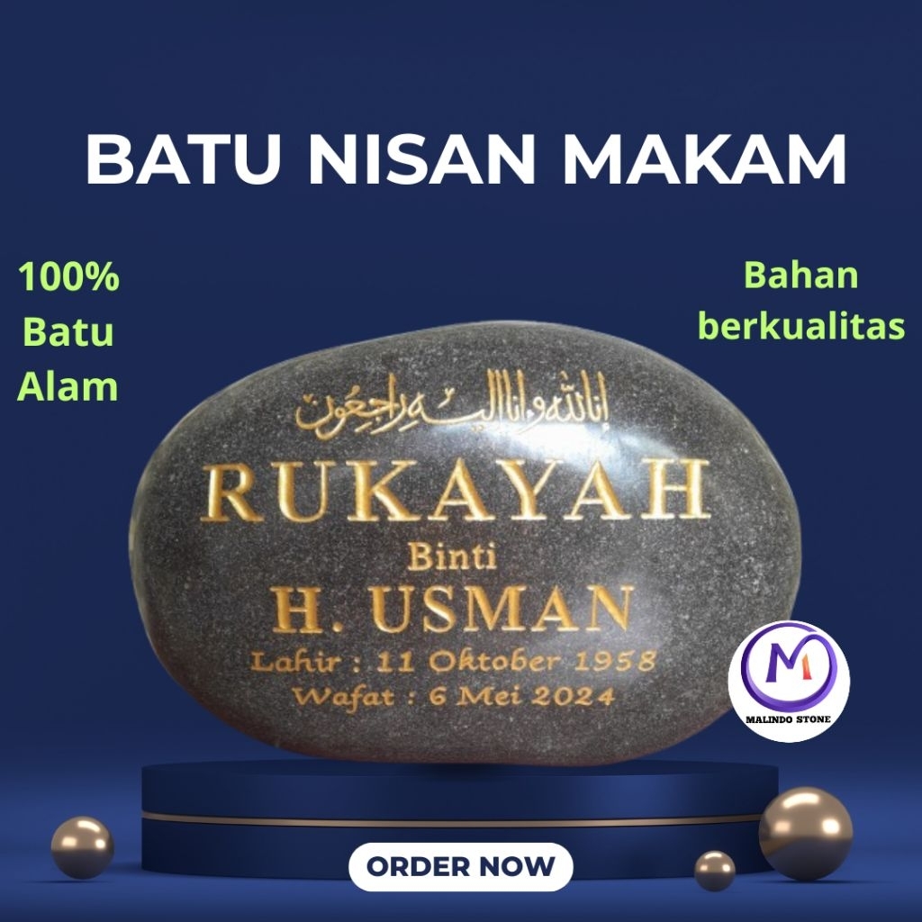 Batu Nisan batu alam/batu kali/batu kali model glossy