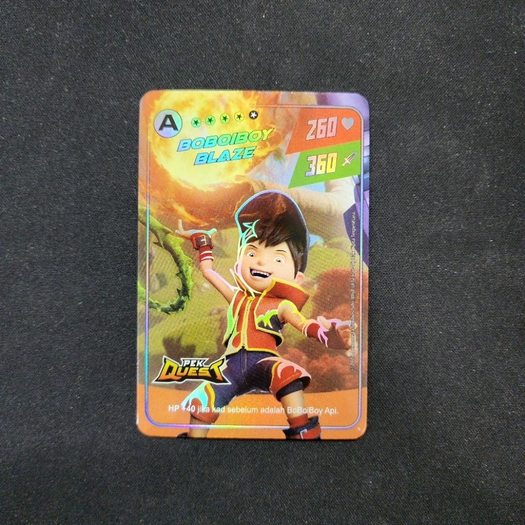 Kartu Boboiboy Monsta Galaxy Card Malaysia - Boboiboy Blaze (A Rank Silver Card) Pek Quest