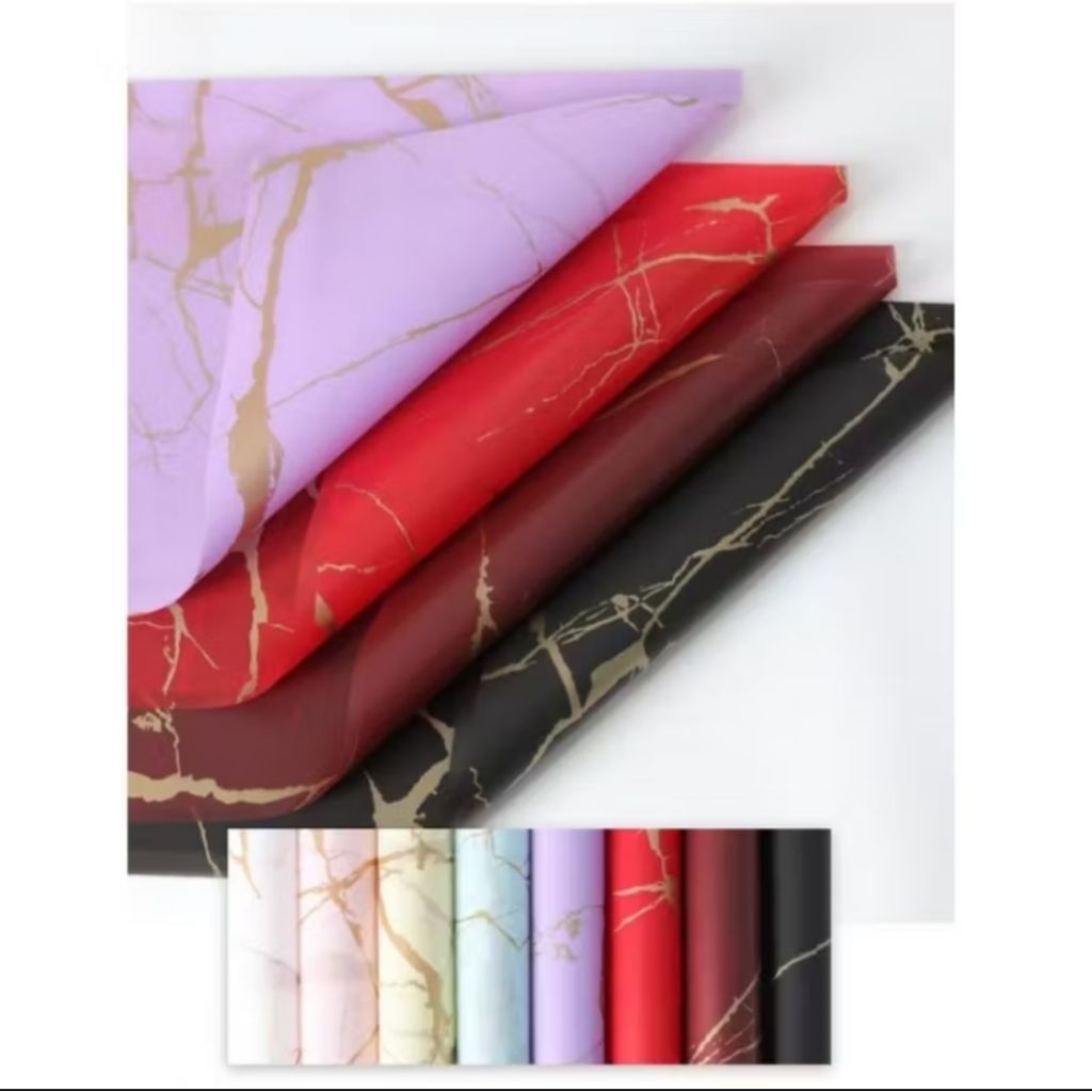 (1lembar)kertas buket marble perlembar/wrapping buket marble