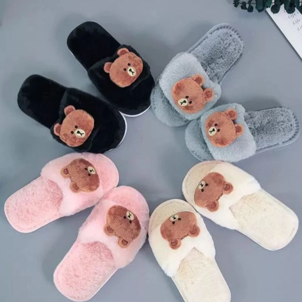 sandal rumah kokop wanita sandal boneka bruang