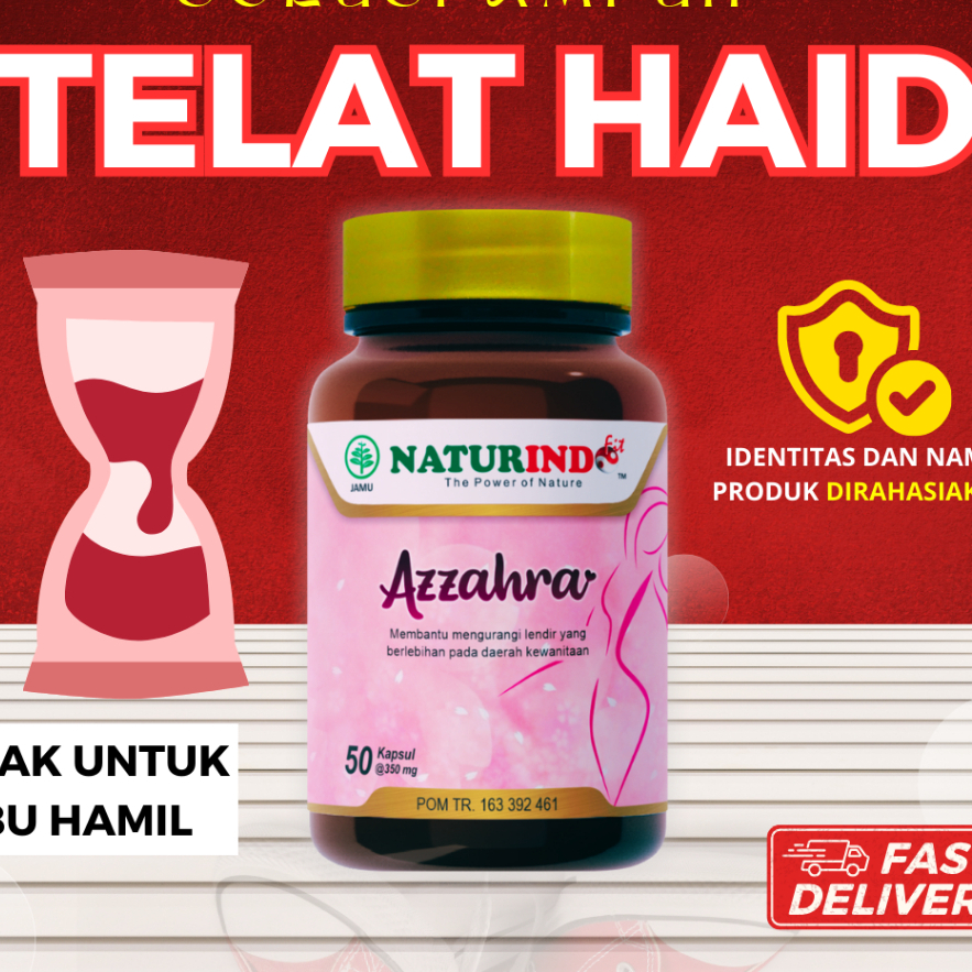 ObatPelancar Haid Jamu Telat Haid Azzahra 50 Kapsul