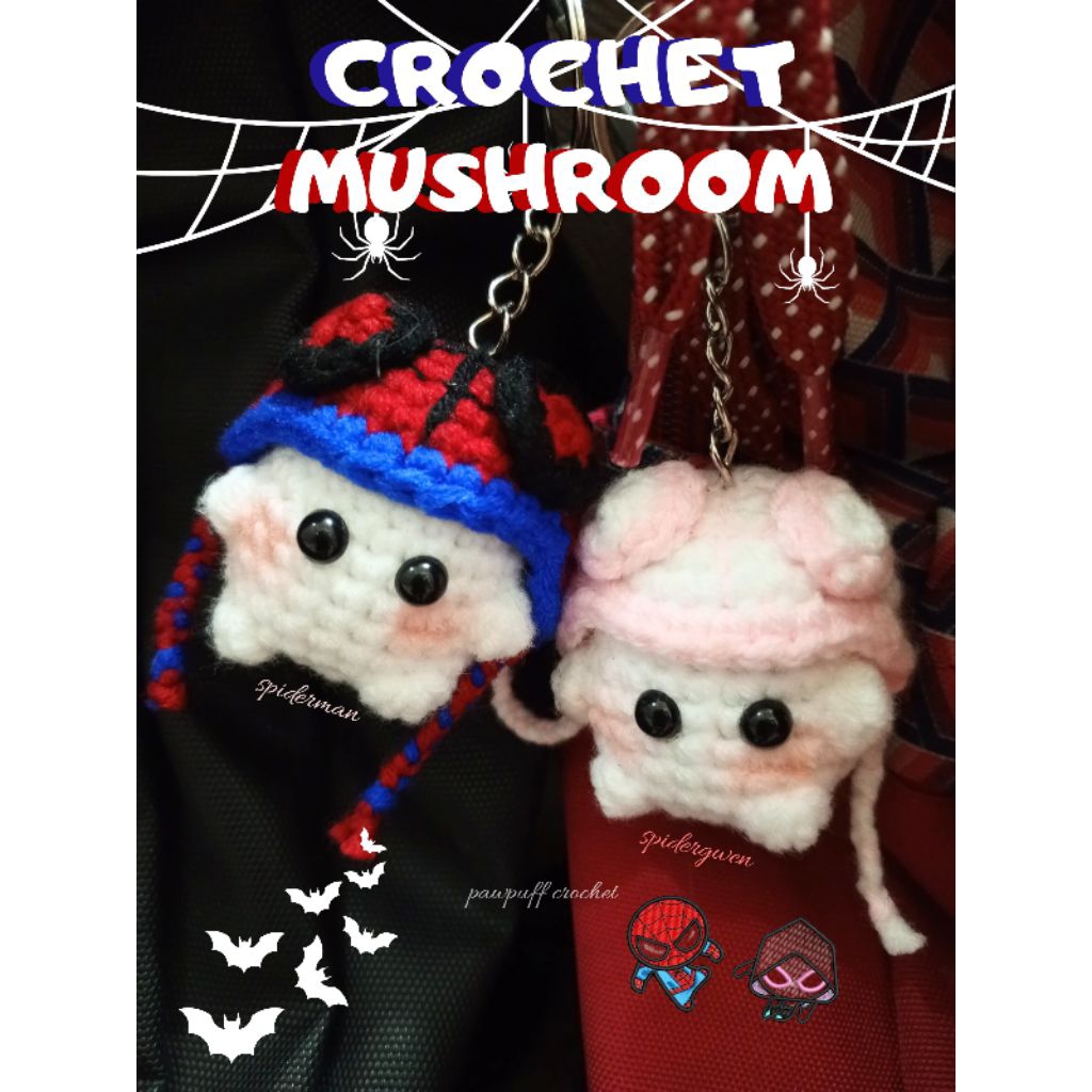 GANTUNGAN KUNCI RAJUT COUPLE SPIDERMAN II CROCHET COUPLE SPIDERMAN KEYCHAIN