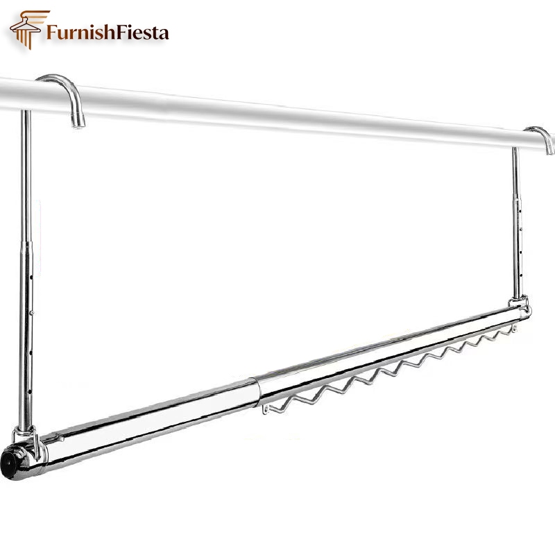 Jemuran Gantung Lipat Jemuran Portable Stainless Jemuran Dinding Ditarik KapasitasTinggi Disesuaikan