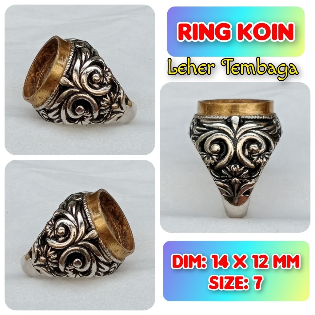 Cincin Emban Batu Akik dan Permata Alpaka Super Leher Tembaga.01