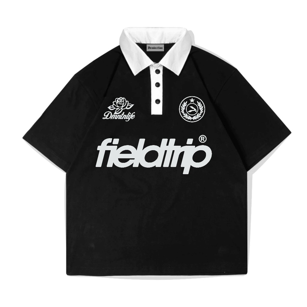 Domination Oversize Polo Shirt Ftrip Rugby Black