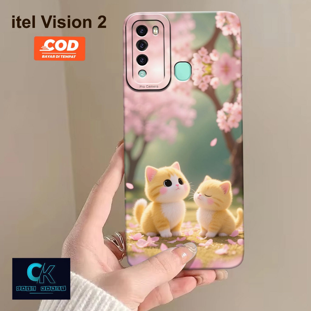 Case itel Vision 2 Terbaru - Fashion Case Kucing - Case Karet - Casing Hp itel Vision 2 Terbaru - So