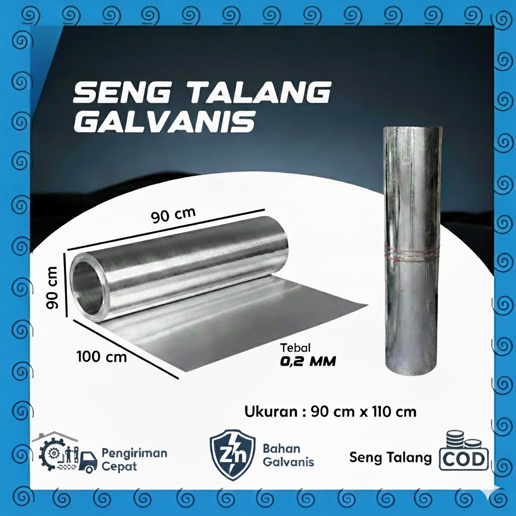 seng talang galvanis ROLL 90 x 100 cm / seng galvanis harga permeter