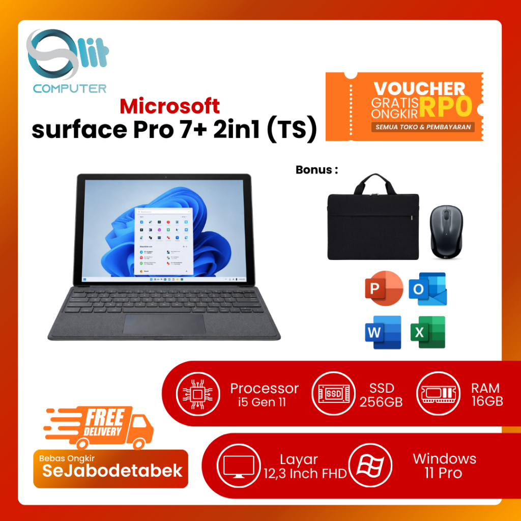 Microsoft Surface Pro 7+ i5 1135G7 | RAM 16GB | SSD 256GB | 12.3” Touchscreen | 2-in-1