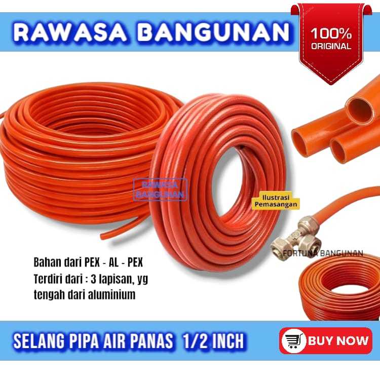 Selang Air Panas / Pipa Air Panas Water Heater 1/2" Orange