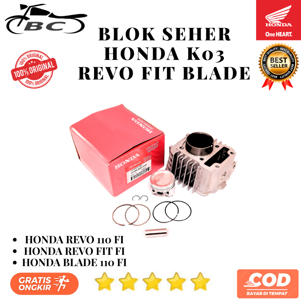 Blok Seher Revo Fi Ori / Blok Mesin Blade Fi / Blok Piston Honda Revo 110 Fi Original Premium - K03