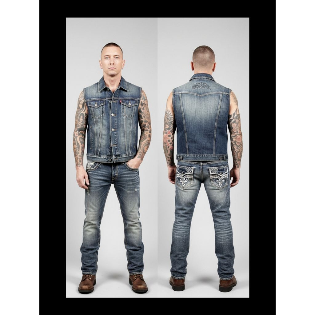 Celana panjang jeans Rock Revival blue washed slim straight/celana jeans pria keren/celana pria impo