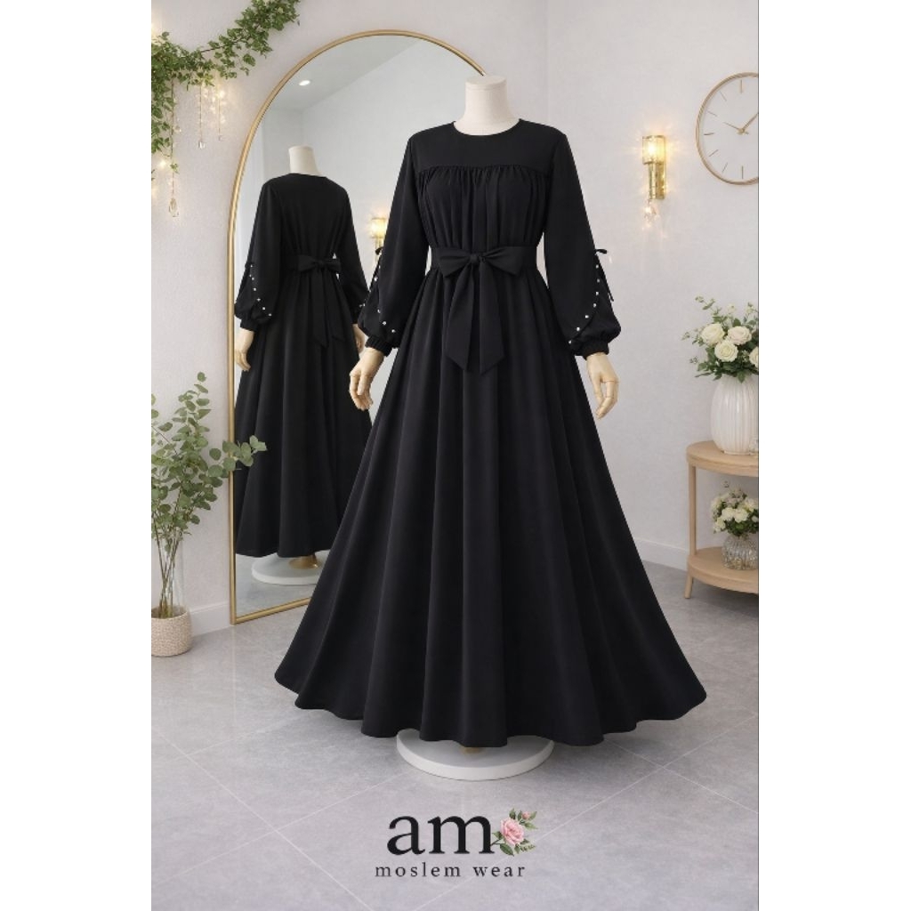 AmW Gamis Akhwat Set Gamis Safar dan Cadar Tali Dewasa S M L XL dan Jumbo XXL