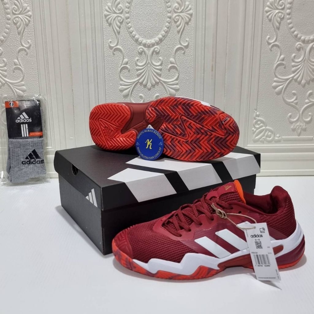 NEW Sepatu Tenis Adidas Barricade 13 Putih/Hitam Flyknit