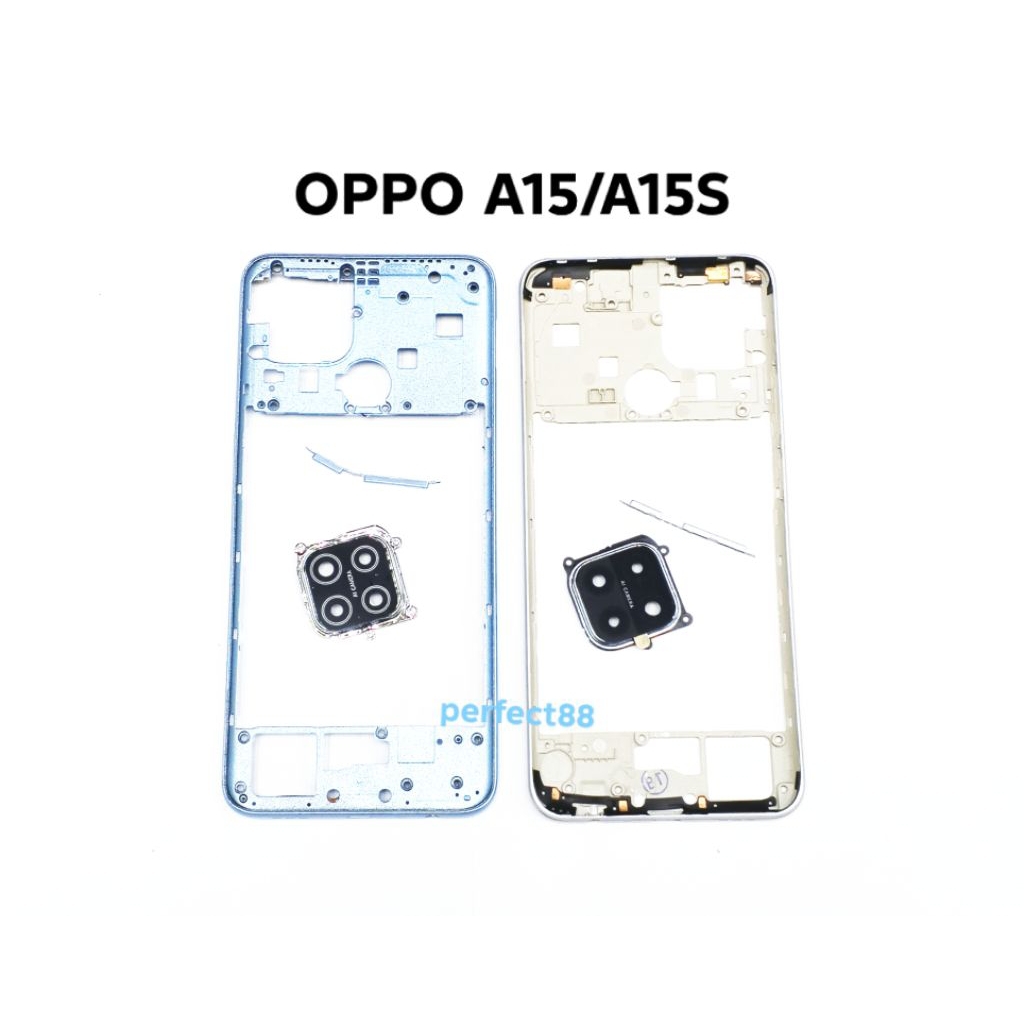 BAZEL OPPO A15 - A15S - A15 2020 - A15S 2020 - BEZEL - BAZZEL - TULANG TENGAH - TUTUP MESIN