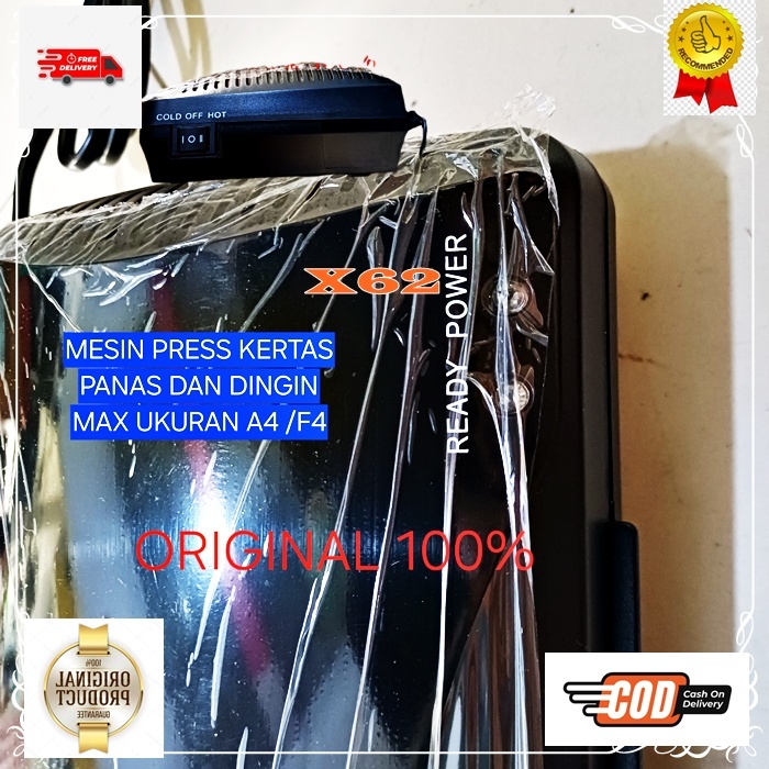 X62 MESIN LAMINATOR LAMINATING PRESS KERTAS PLASTIK PRES DOKUMEN ORI 100% PANAS DINGIN MAX UKURAN A4
