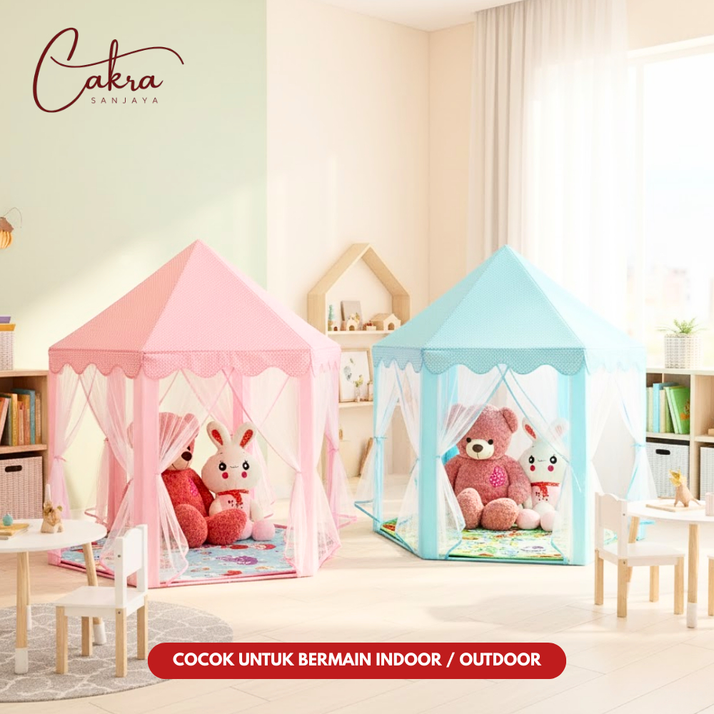 CAKRA Tenda Anak Princess Jumbo Tenda Castle Kemah camping Outdoor Kastil Mainan